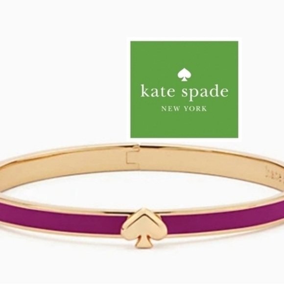 NWOT Kate Spade Purple and Gold Bangle Bracelet withh pouch and Box - Picture 1 of 6